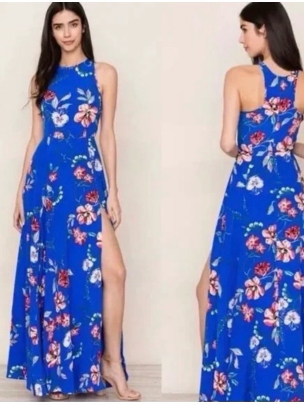 🌺 💙 Yumi Kim blue floral silk maxi dress.